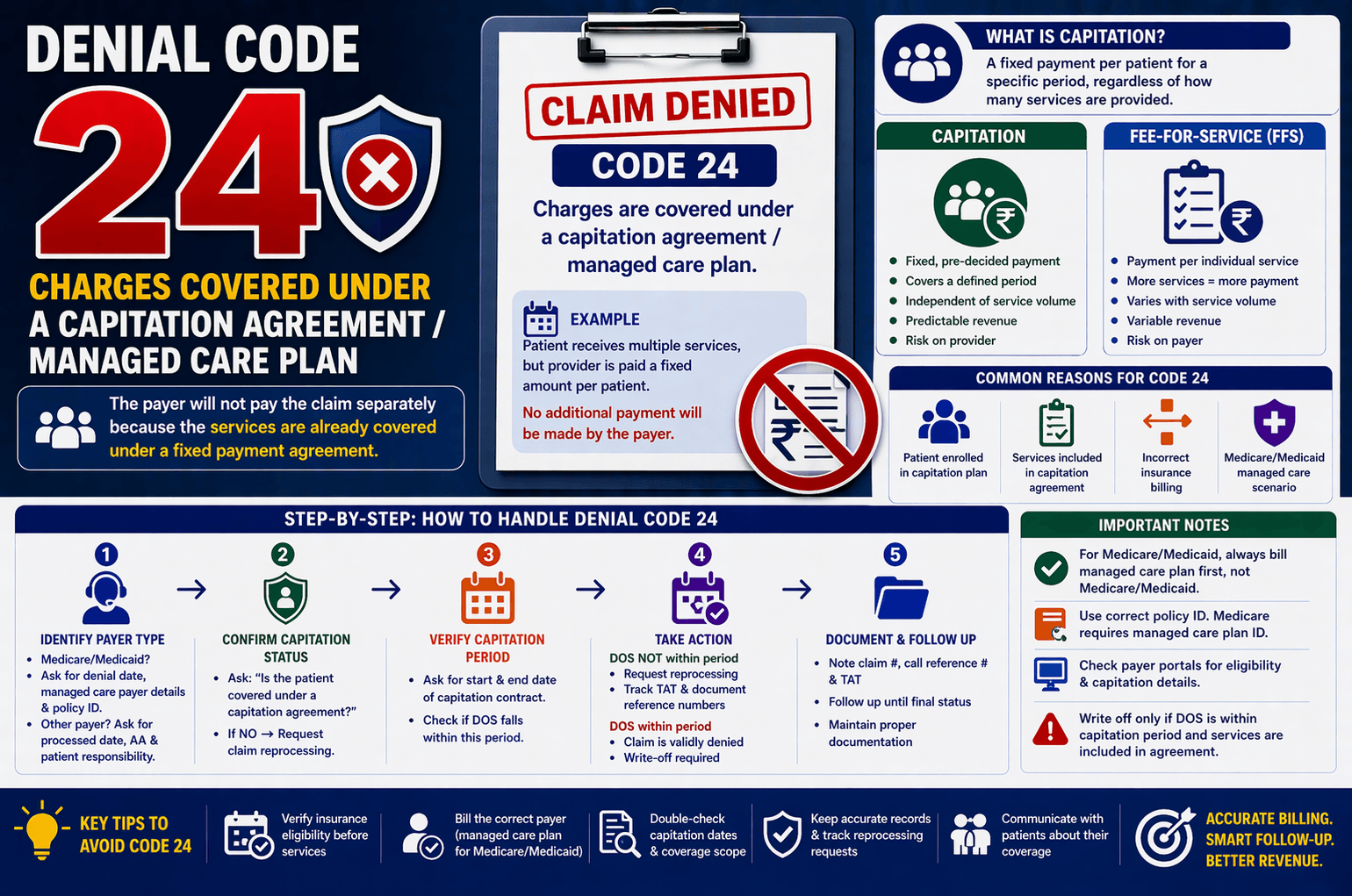 Denial code 24 capitation agreement managed care plan medical billing