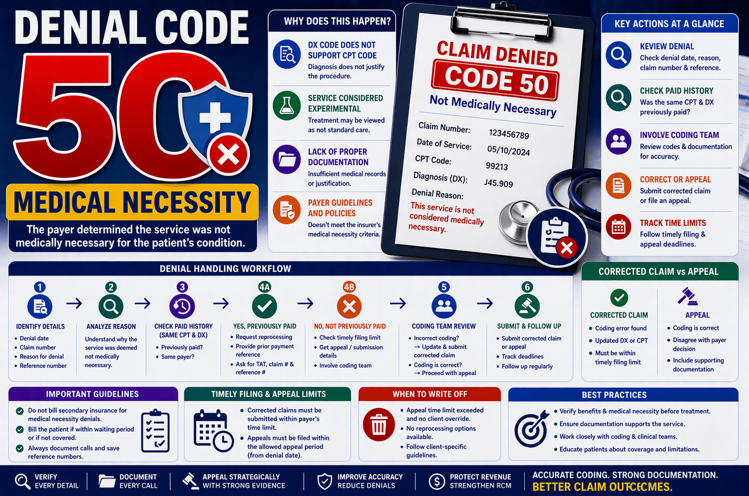 Denial code 50 medical necessity claim denied medical billing