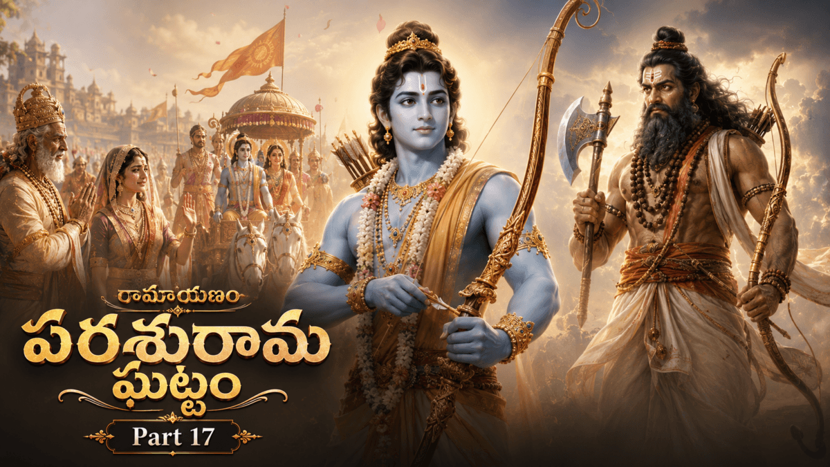 Ramayana – Part 17: The Journey from Mithila to Ayodhya — Janaka’s Farewell, the Arrival of Parashurama, and Rama’s Vaishnava Bow Episode