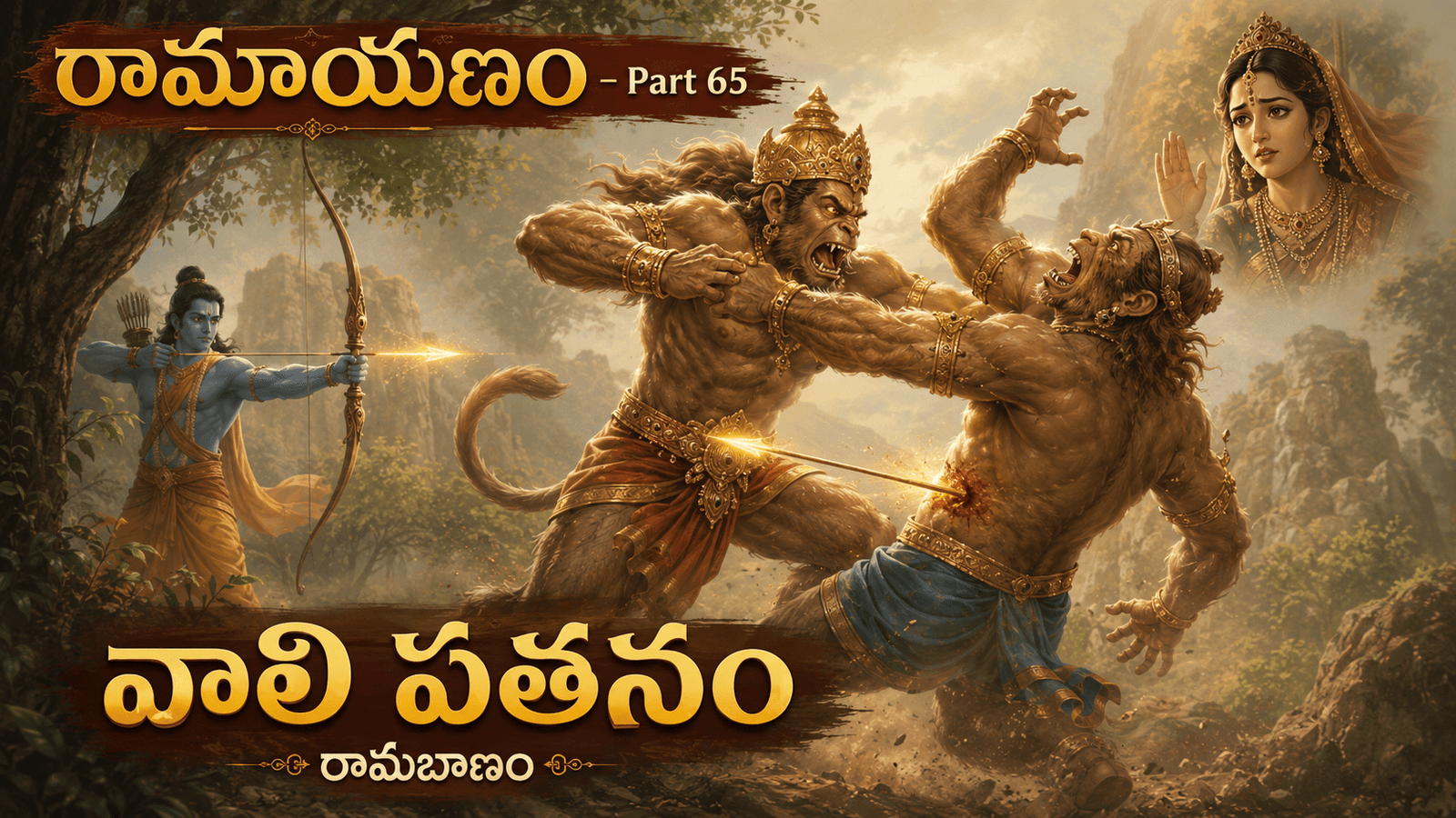 Ramayana – Part 65: Sugriva’s Second Challenge — Tara’s Wise Warning, Vali’s Pride, Rama’s Arrow, and the Fall of Vali