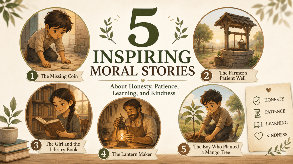 Inspiring Moral Stories About Honesty, Patience, Learning, and Kindness